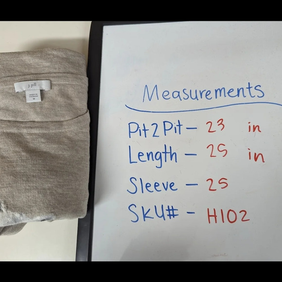 J.Jill Sz. M Crew Neck Weston The Dog Pullover Sweater Beige Heathered Knit Top - Picture 12 of 12